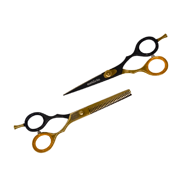 Combo Tijeras Astoria Negro Dorado 6" 119-232-6