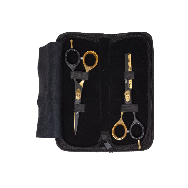 Combo Tijeras Astoria Negro Dorado 6" 119-232-6