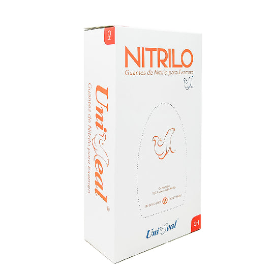 Caja Guante Uniseal Nitrilo NARANJA CHICO 100pza