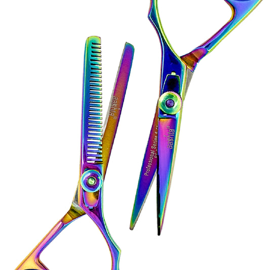Combo Tijeras Aashta 5.5" Titanio Tornasol Picbsk-67