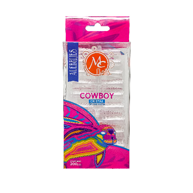 Tip Mc Nails Transparente Cowboy 200Pza Mctp072