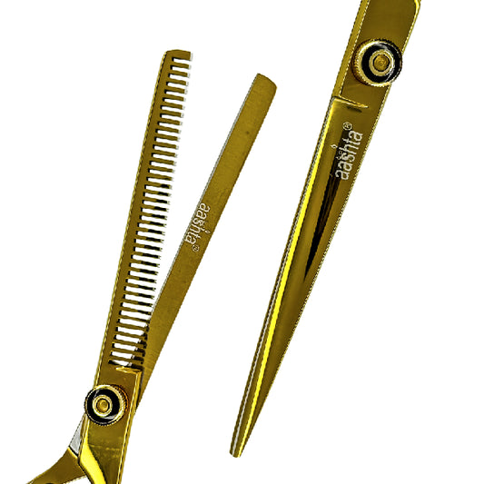 Combo Tijeras Aashta 7" Dorado Picbsk-96