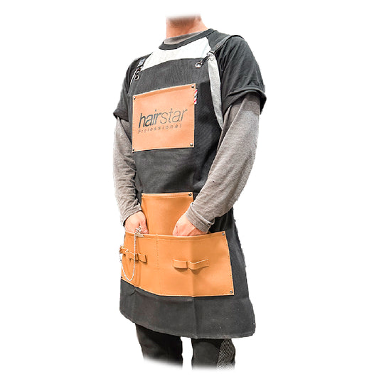 Mandil Barber Hairstar Negro Y Cafe