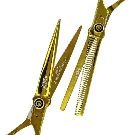 Combo Tijeras Aashta 7" Dorado Picbsk-05 Espada