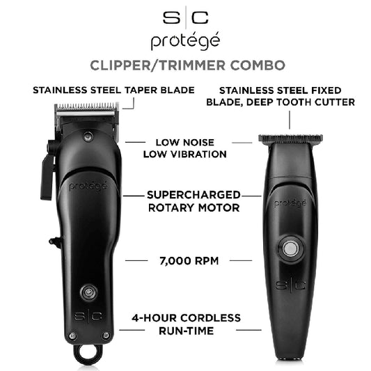 Combo Sc Protege Clipper Y Trimmer Negro