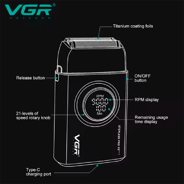 Shaver Vgr Rojo Negro V-378