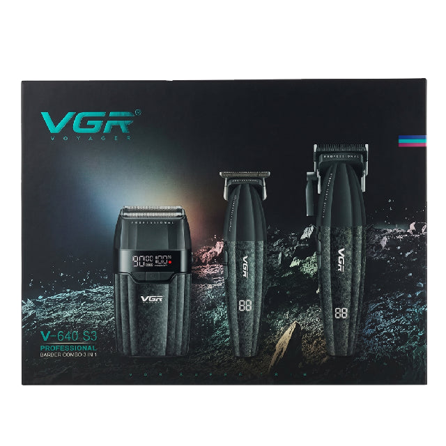 Combo VGR Clipper Trimmer y Shaver Negro V-640 S3