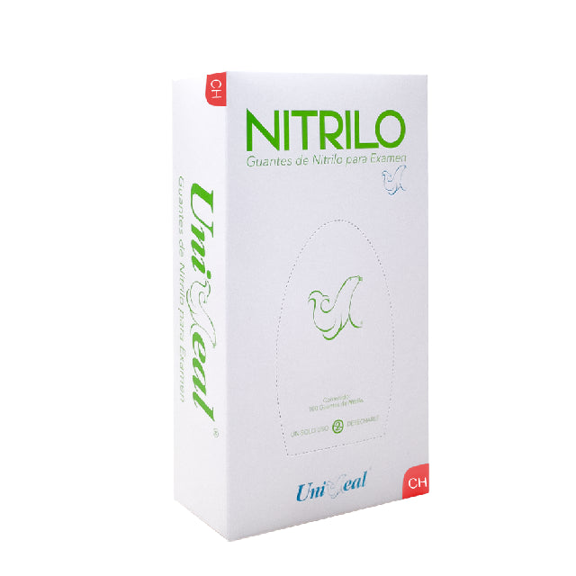 Caja Guante Uniseal Nitrilo VERDE LIMON CHICO 100pza