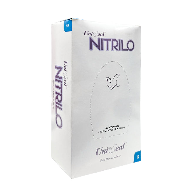 Caja Guante Uniseal Nitrilo Morado Metalico Grande 100Pza