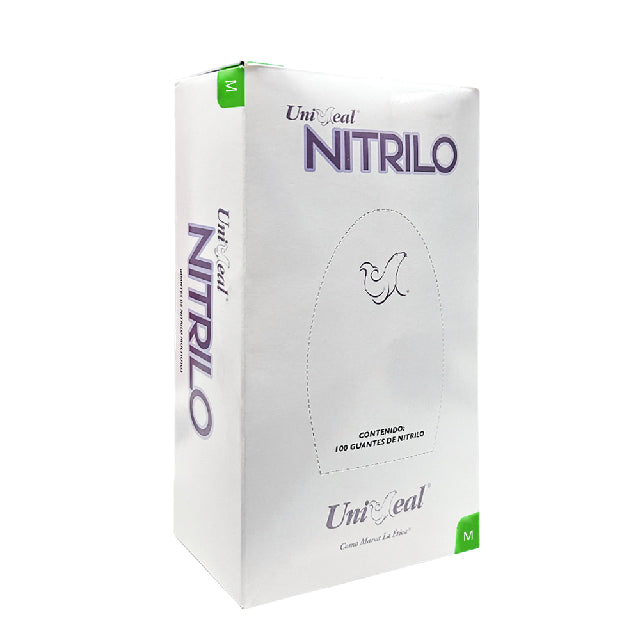 Caja Guante Uniseal Nitrilo Morado Metalico Mediano 100Pza