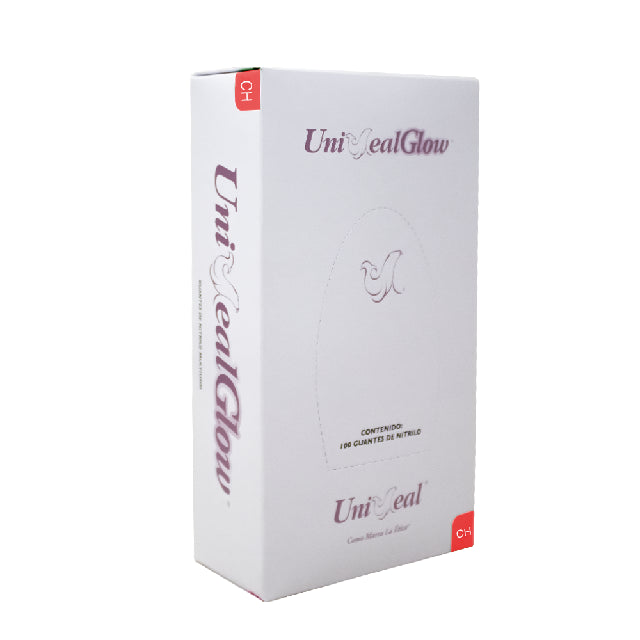 Caja Guante Uniseal Nitrilo Rosa Metalico Chico 100Pza