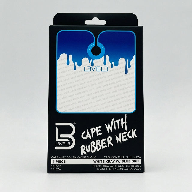 L3VEL3 CAPE WITH RUBBER NECK (WHITE KRAY W/BLUE DRIP)