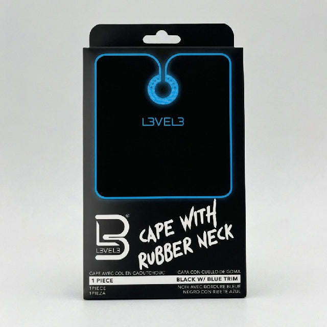 L3VEL3 CAPE WITH RUBBER NECK (BLACK W/BLUE TRIM)