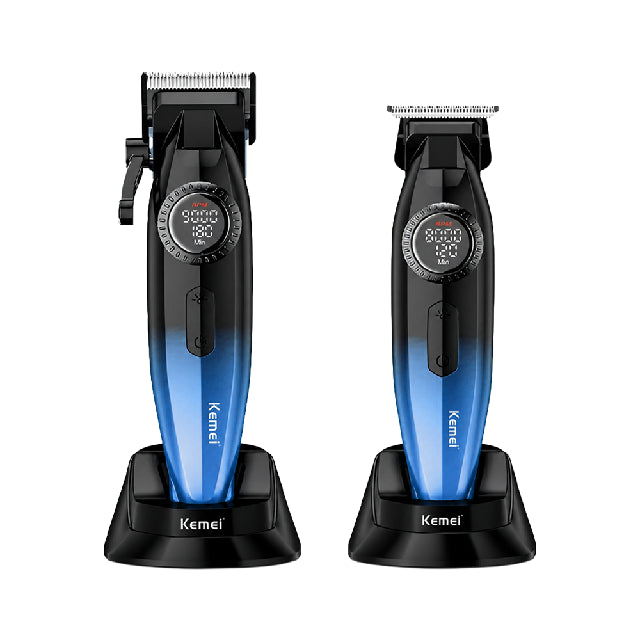 Combo Kemei Clipper y Trimmer Azul KM-1867 + KM-1868 Emp 10