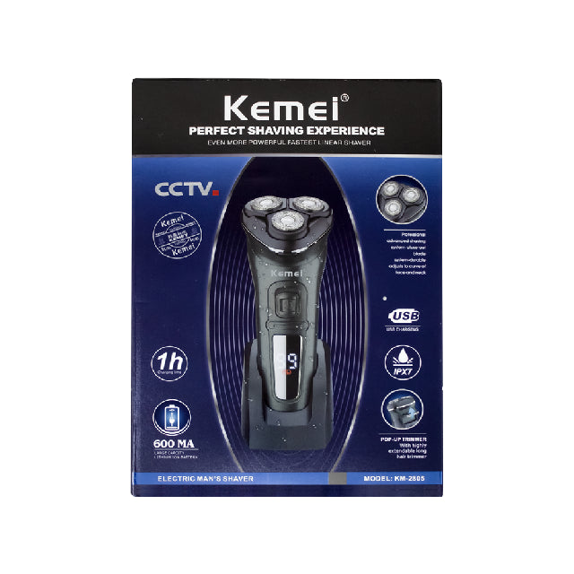Shaver Kemei 3 Cabezales Negra KM-2805