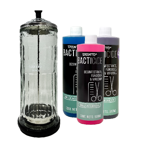 Vaso Desinfectante Lobo Barber Pro 1765-00 + Desinfectante Bacticide 500ml