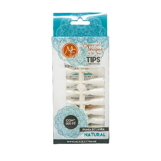 Tip Mc Nails Natural Punta De Lanza 200Pza Mctp067