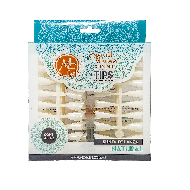 Tip Mc Nails Natural Punta De Lanza 700Pza Mct069