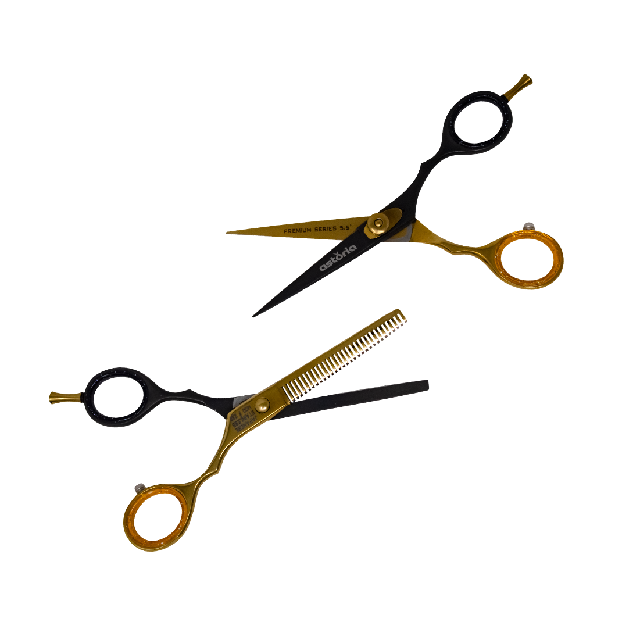 Combo Tijeras Astoria Negro Dorado 6" 119-232-6