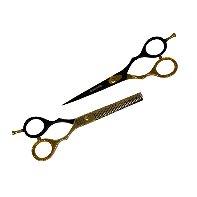 Combo Tijeras Astoria Negro Dorado 5.5" 119-232-5.5