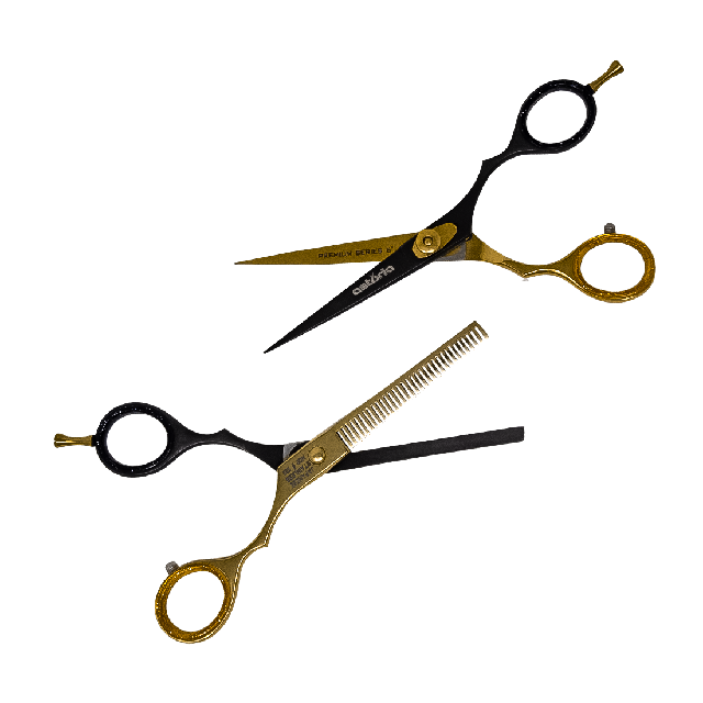 Combo Tijeras Astoria Negro Dorado 5.5" 119-232-5.5
