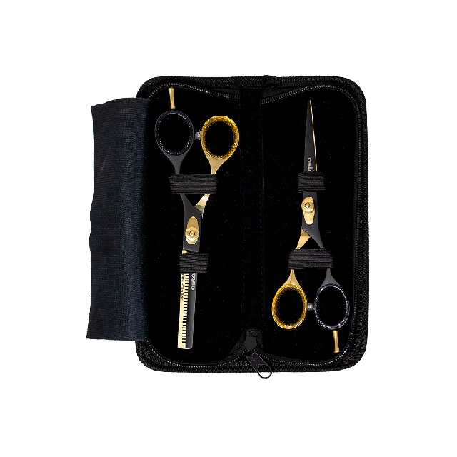 Combo Tijeras Astoria Negro Dorado 5.5" 119-232-5.5