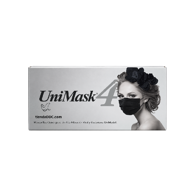 Cubrebocas UniMask4 NEGRO 50pza