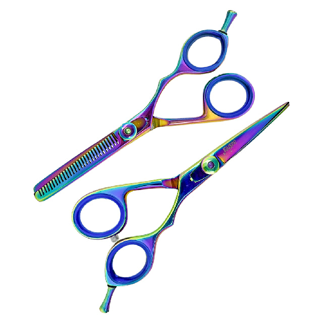 Combo Tijeras Aashta 5.5" Titanio Tornasol PICBSK-67
