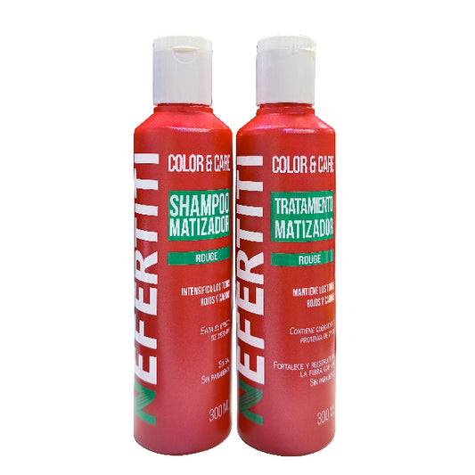 Combo Matizador Nefertiti Rouge Shampoo y Tratamiento