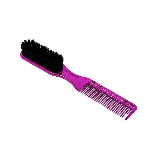 Cepillo Arrastre y Peine Beard Brush Rosa Metalico