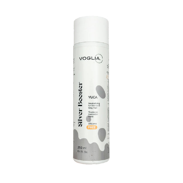 Matizador Voglia Plata Silver Booster Yuca Shampoo 250ml