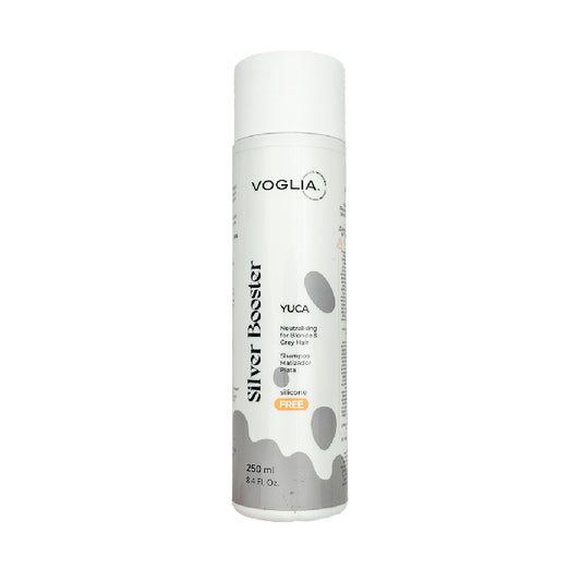 Matizador Voglia Plata Silver Booster Yuca Shampoo 250ml