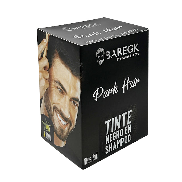 Caja Tinte Negro Baregk Dark Hair Shampoo 10pza Emp 64