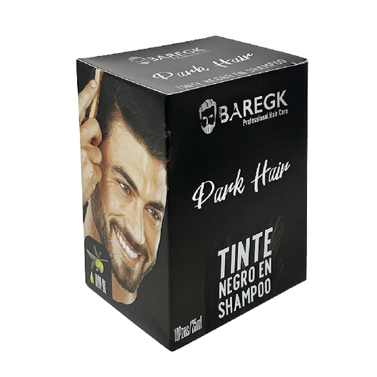 Caja Tinte Negro Baregk Dark Hair Shampoo 10pza Emp 64