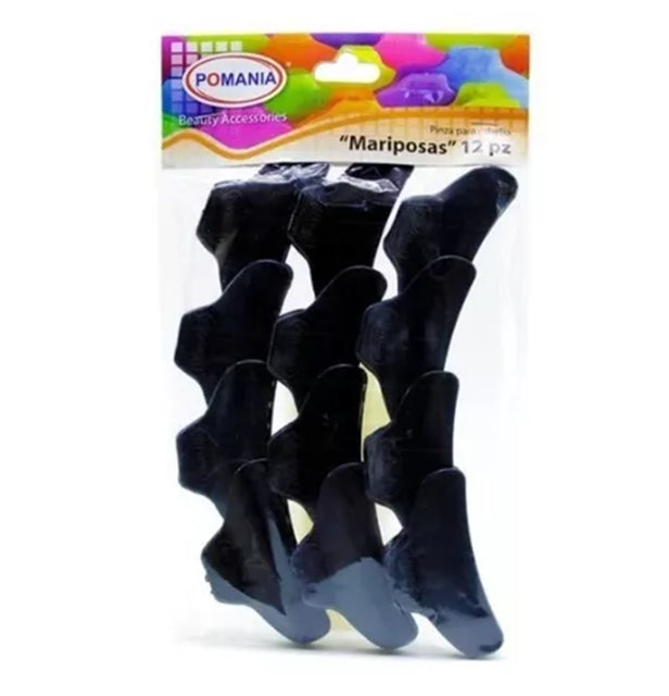 Pinza Mariposa Pomania NEGRA 12pza