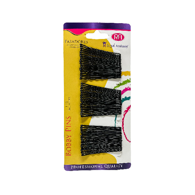 Pasador Mini Royal Academy 1 1/2" 60pz Negro 1501