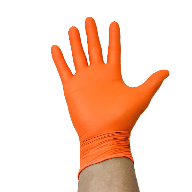 Caja Guante Uniseal Nitrilo NARANJA GRANDE 100pza