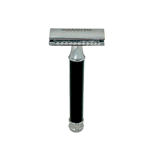 Rastrillo Astoria Negro y Plata Recto SR-201-B