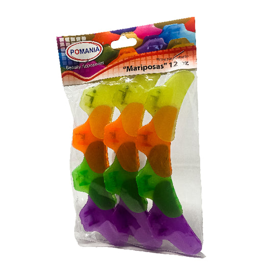 Pinza Mariposa Pomania NEON 12pza