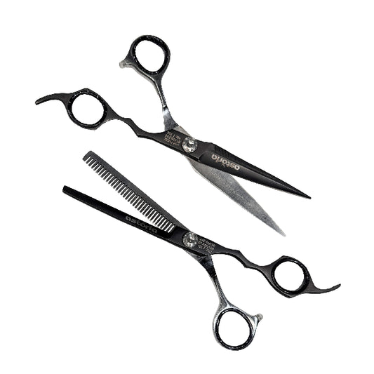Combo Tijeras Astoria Negro y Plata 7" 3012-NEPLATA