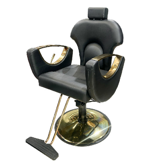 Sillon Ferrera Negro Dorado Respaldo Alto 153501