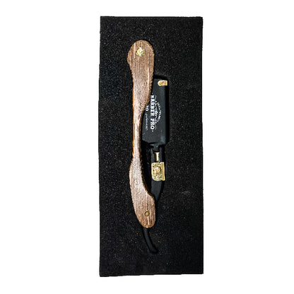 Portanavajas Lobo Barber Pro Acero Negro Y Madera 1757-00