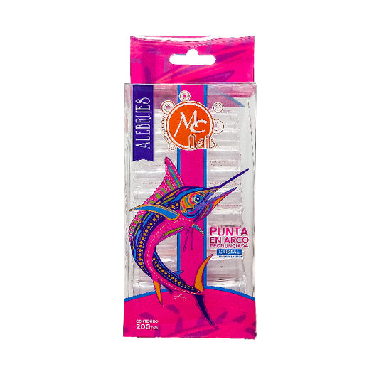Tip Mc Nails Transparente Punta En Arco 200Pza Mctp007