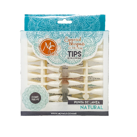 Tip Mc Nails Natural Punta De Lanza 700Pza Mct069