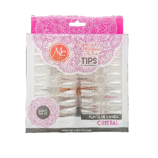 Tip Mc Nails Transparente Punta De Lanza 700Pza Mct068