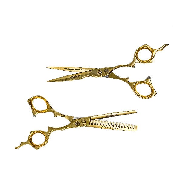 Combo Tijeras Trento Acero Japones Dorado 6" 152461