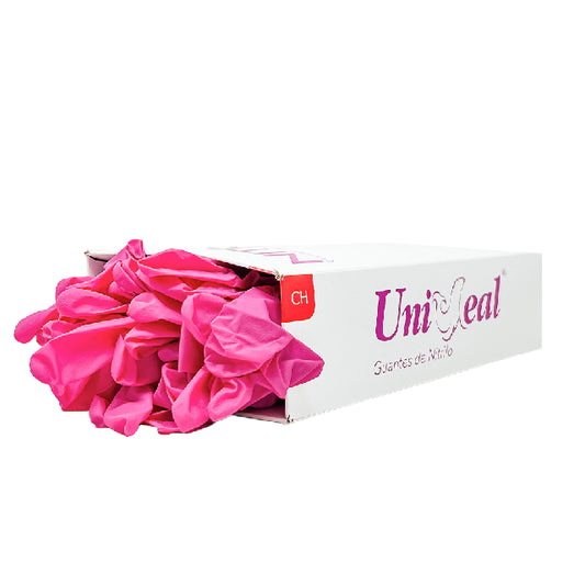 Caja Guante Uniseal Nitrilo Rosa Chico 100Pza