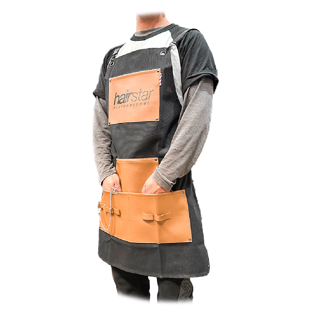 Mandil Barber Hairstar Negro Y Cafe