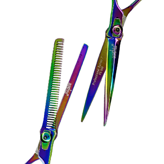 Combo Tijeras Aashta 7" Tornasol Picbsk-06