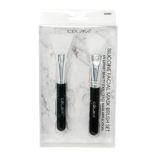 Combo Brochas Silicon Faciales Celavi Negro Plata 40350